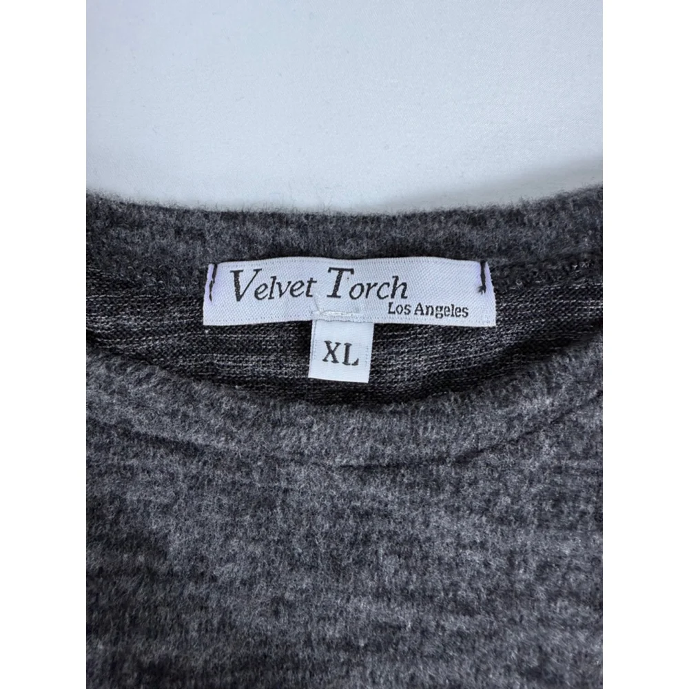 Women's Velvet Torch Grey Marled Tiered Midi Dress XL